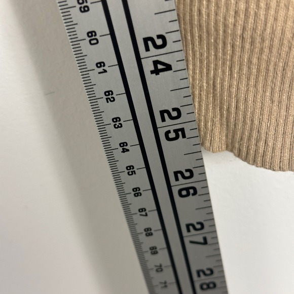 Aritzia Wilfred Alessia Puff Sleeve Cardigan Taupe Beige Sand Womens Size Large - Picture 14 of 16